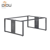 Pied de table en acier inoxydable, revêtement de poudre, en forme de o, carré, pour meubles de bureau, 1 pièce