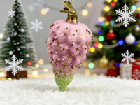 Ornement de Noël en verre en forme de bouquet, décoration florale peinte pour les fêtes, pendentif en verre fait main créatif, ornement, cadeau
