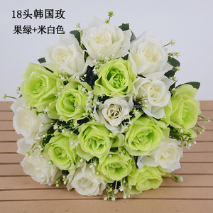 Ramo de <span class=keywords><strong>rosas</strong></span> al por mayor de fábrica, 18 cabezas, amarillo, rosa, blanco, flores artificiales, ramo de <span class=keywords><strong>rosas</strong></span>, ramo de <span class=keywords><strong>rosas</strong></span> - Product Image 6
