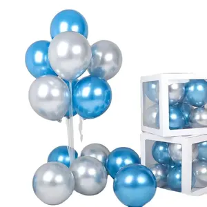 Opblaasbare Helium Latex Chroom Globos Kleur Ballon 12Inch 2.8G Blauw Chroom Ballonnen