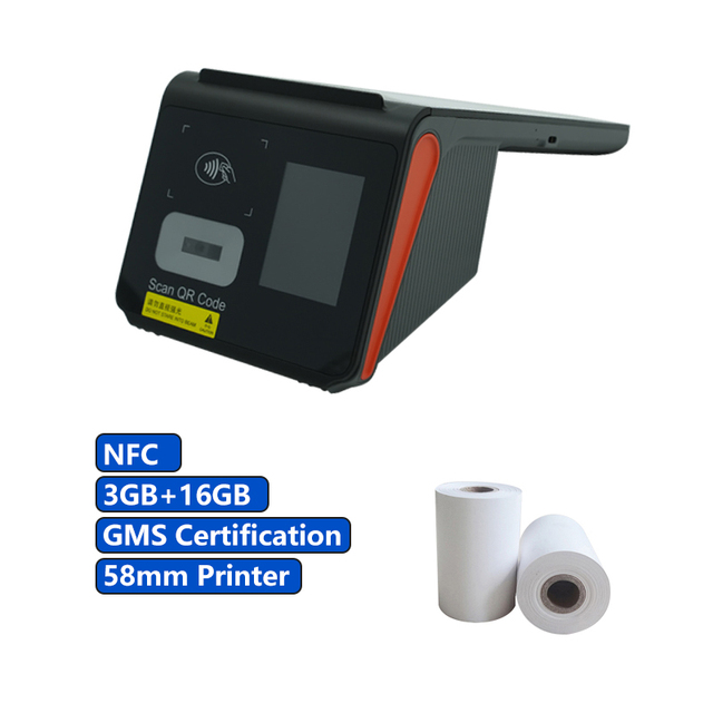 Smart 8-inch Moveable POS AIO Machine Epos Handheld 3+128GB NFC Optional Android 13 Wi-Fi 6 Printer CMS Mobile POS Ordering