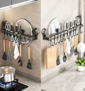 Estante de Cocina de Doble Barra con 6/8/10/12/14 Ganchos, Autoadhesivo con Ventosa, Multifuncional - Product Image 3