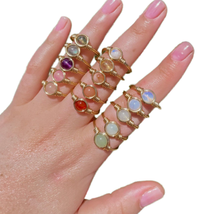 Màu Sắc Hỗn Hợp Đẹp Pha Lê Dây Bọc Nhẫn Độc Đáo Handmade Chữa Bệnh Đá Quý Nhẫn Cho Phụ Nữ Cô Gái Thời Trang Quà Tặng Đồ Trang Sức - Product Image 1