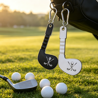 Nouveau porte-tee de golf en cuir PU en forme de club de golf avec mousqueton, pochette pour tee de golf en cuir PU, accessoires de tee de golf, cadeau promotionnel