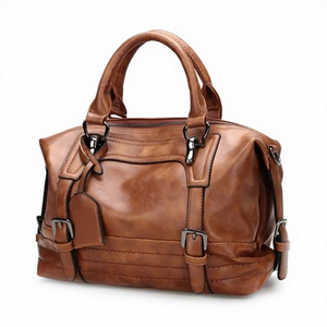 BS INTERNATIONAL - Bolso de Mano para Mujer, Hecho a Mano, de Cuero Genuino, Ecológico, con Logotipo Personalizado Bordado, Resistente al Agua, con Cierre - Product Image 4