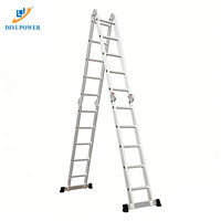 Fournisseur Meilleur Prix Échelle télescopique en aluminium pliable multi-positions de 20 pieds avec de grandes charnières pour un usage domestique, centre commercial, hôtel, loft