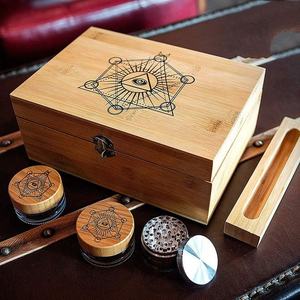 Handmade Eco Friendly Bamboo Wooden Rectangle Storage Stash <b>Box</b> Grinder Glass <b>Smoking</b> Rolling Tray Gift Craft Stash <b>Box</b> - Product Image 3