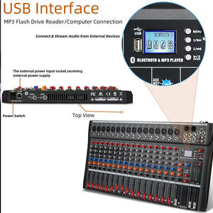 <span class=keywords><strong>Table</strong></span> de <span class=keywords><strong>Mixage</strong></span> Audio USB Professionnelle OEM DX16, Contrôleur <span class=keywords><strong>DJ</strong></span> 16 Canaux pour Guitare - Product Image 5