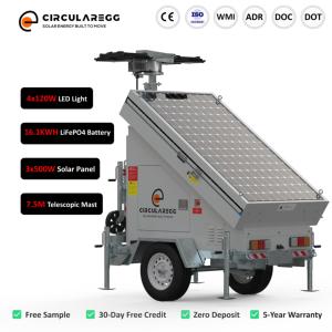 Solar LED Street Light Tower 1500W Solar Panels 7.5m Telescopic Mast IP65 ADR Certified for Water <b>Conservancy</b> Management - Product Image 1