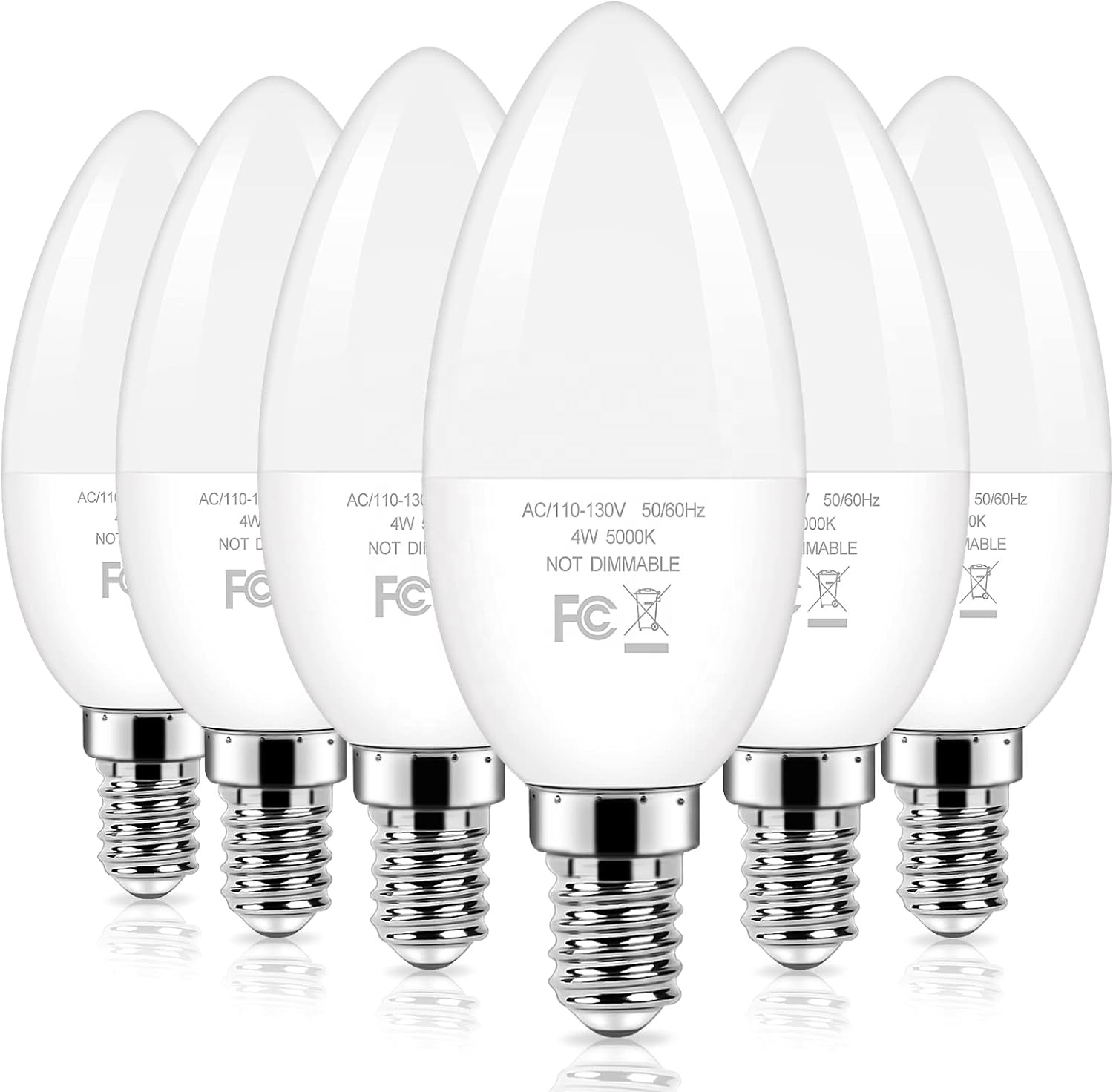 Jedled E12 Led Kandelaarlampen 60 Watt Equivalent 3000K Warm Witte Kroonluchter Type B Gloeilamp Voor Plafondventilator 5w 6W Etl