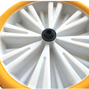 Prix d'usine 14 pouces PU mousse roue OEM couleur pneu symétrie moyeu en plastique pour toutes sortes de voitures jouets jardin Wagon roue remplacement - Product Image 3