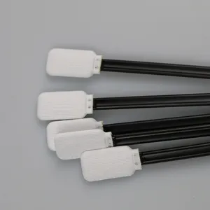 TX714 Lint Free Black Handle Flat Rectangle Polyester Tipped Cleanroom Swab For Surface Cleaning