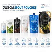 Pochette souple personnalisée avec bec verseur et bouchon à vis, refermable, pour emballage de liquides
