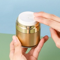 Pot de crème en plastique sous vide en or 30ml, solution de stockage cosmétique pratique et polyvalente pour divers produits, 1 pièce
