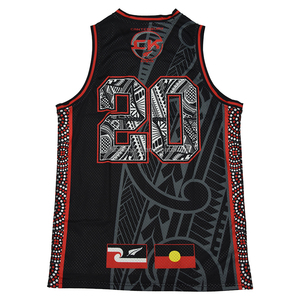 Magliette Personalizzate FQ per Squadre di <span class=keywords><strong>Basket</strong></span> Nazionali Oceaniche, Jersey con Motivi Maori Koru e Tatuaggio <span class=keywords><strong>Felce</strong></span> Argentata, Top Sportivi Sublimati NZ - Product Image 5