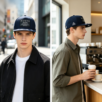 Gorra de 5 Paneles Clásica de Algodón para Exteriores con Visera Plana y Cierre a Presión, con Logotipo Personalizado y Talla Ajustable
