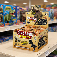 Lot de 10 figurines de dinosaures fossiles en plastique, modèles variés, kit d'excavation de squelettes de dinosaures