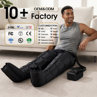 Masseur de jambes électrique portable rechargeable sans fil à compression d'air, bottes de récupération pour les jambes à 6 chambres