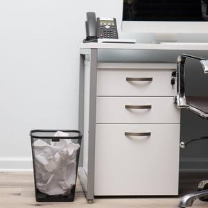 Wiwiçelik ızgara dikdörtgen açık üst atık kağıt sepeti <span class=keywords><strong>Bin</strong></span> siyah Metal çöp tenekesi ofis ev için - Product Image 2