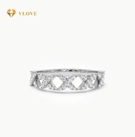 VLOVE-Bague en or 14 carats avec diamant empilable et rond, bijoux de mode uniques personnalisés pour femmes