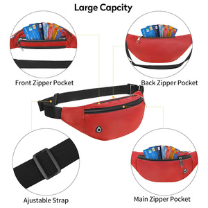 IDEA DE REGALO Riñonera de nailon impermeable para mujer con logo personalizado, venta al por mayor, riñonera cruzada para correr con orificio para auriculares - Product Image 5