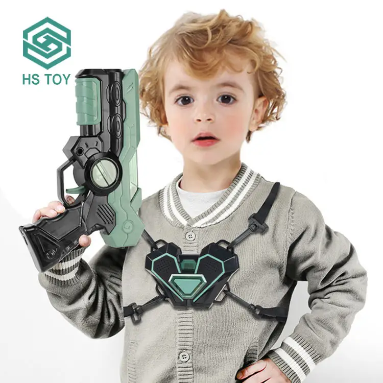 HS Electric Infrared Long-Range Shooting Game Induction Laser Tag Guns With Sensor Vest Support Multiplayer