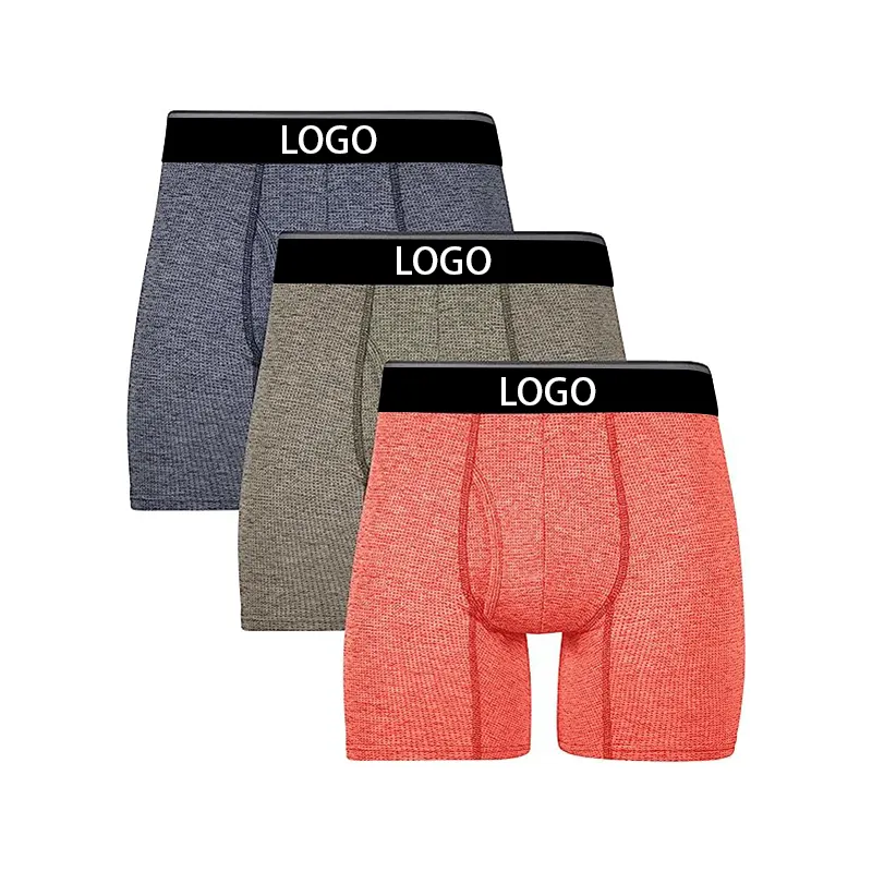 Firma Logo intrecciato con cintura elastica bauli in lino grezzo e cotone misto biancheria intima Boxer slip da uomo