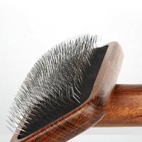 Fournitures pour animaux de compagnie, accessoires de toilettage écologiques, brosse à poils pour chien et chat, brosse à poils lisses en bois et acier inoxydable, peigne pour la perte de poils d'animaux