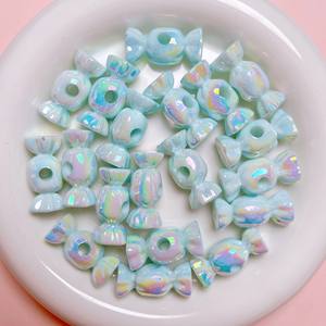 Acrylique Crème Solide Couleur UV Galvanoplastie Bonbons Perles Trou Droit DIY Travail Téléphone Chaîne Perle Matériel Bijoux Accessoires - Product Image 6