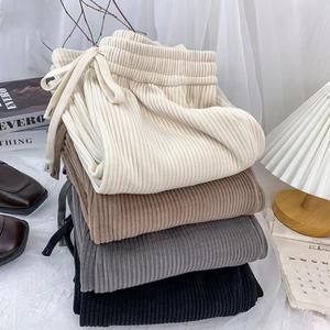 Nuovi Pantaloni in Velluto a Coste a Vita Alta, Stile Coreano, Eleganti e Snellenti, per Donna, Primavera-Estate - Product Image 2