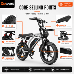 QMWHEEL V20 Limited bicicleta eléctrica de 48V, bicicleta urbana eléctrica y bicicleta de montaña con llantas gruesas para mayoristas B2B, proveedor B2B - Product Image 1
