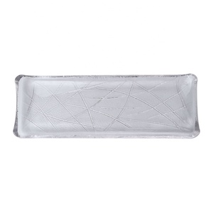 Plato de Cena Rectangular Transparente de Cristal Japonés de Lujo, con Esmalte de Color, Ecológico, con Incrustaciones Doradas, para Aperitivos, Frutas, Postres, Sushi - Product Image 6