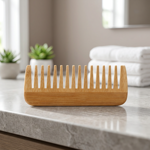 <b>Bathroom</b> <b>Set</b> <b>Accessories</b> Natural Disposable Two-piece Bamboo Comb Simple Style Oval Shape Portable Carton Packaging for Hotel - Product Image 3