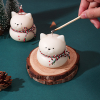 Neues Design Niedliche Tierförmige Aromatherapie-Duftkerzen Weihnachten Süße Bären- und Katzenförmige Duftkerzen aus Sojawachs Geschenkset