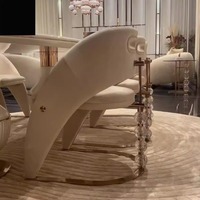 Chaise de salle à manger de luxe moderne haut de gamme en acier inoxydable, simple, confortable et durable, à dossier haut, pour usage commercial