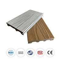 Revêtement de terrasse extérieur en composite bois-plastique co-extrudé de deuxième génération, de haute qualité, moderne, écologique, à clipser, multicolore