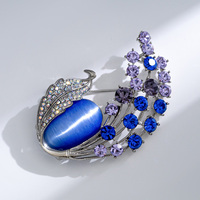 XILIANGFEIZI Soldes Exceptionnelles Nouvelle Broche Vintage Occidentale Feuille Fleur Cristal Accessoire Corsage Designer Généreux Cadeau de Mariage