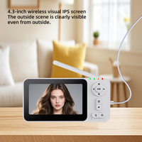 Sonnette de porte sans fil OEM Tuya App avec caméra, écran IPS 4,3 pouces, détection de mouvement 720P, interphone vidéo extérieur IP65