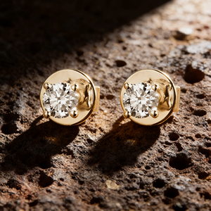 Pendientes de Diamantes Cultivados en Laboratorio Chapados en Oro de 14K, Calidad VVS-VS, 0.14ct, Corte Brillante Redondo, Moda de Lujo, Unisex, para Bodas y Fiestas - Product Image 3