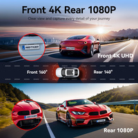Caméra embarquée Redtiger Dealer A4 4K avant et 1080P arrière avec système de suivi GPS, boîte noire de voiture 4K double vision nocturne MINI