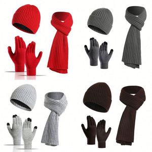 <b>Beanie</b> <b>Hat</b> Warm Fleece Knit <b>Hats</b> Touch Screen Gloves Neck Scarf Set Winter Gifts for Unisex Promotional Gift - Product Image 1