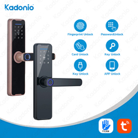 Kadonio Serrure de Porte Intelligente à Empreinte Digitale BLE, Verrou Sans Clé à Mot de Passe pour Appartement, Gestion via Application Tuya, Serrures de Porte Numériques