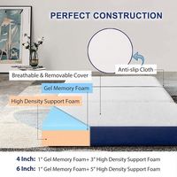 Surmatelas confortable en mousse à mémoire de forme pliable en trois parties, matelas portable pour lit d'appoint et voyage avec housse lavable