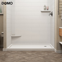 Receveur de douche autoportant antidérapant Domo moderne, en surface solide de qualité, rectangulaire, pour hôtels et salles de bain