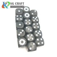 Dés à six faces personnalisés en gros, points colorés, coins droits, 10 mm, 16 mm, dés personnalisés noir et blanc