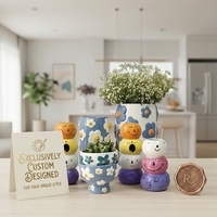 Pot de fleurs en céramique blanc mini de luxe nordique personnalisé avec logo, conforme REACH, vente en gros