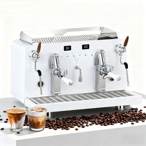 Machine à café professionnelle semi-automatique industrielle en acier inoxydable à double tête pour café, restaurant et entreprise - Product Image 1