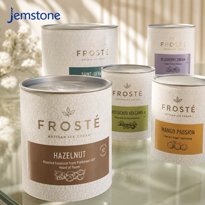 Luxury <b>Small</b> Size Ice Cream Paper Tube <b>with</b> Metal <b>Lid</b> Premium Round Cardboard Cylinder <b>Box</b> for Sorbet Custom Printed Logo - Product Image 6
