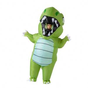 Adulto divertido <span class=keywords><strong>dinosaurio</strong></span> grande verde T-Rex Cosplay Blow-up traje de cuerpo completo Halloween <span class=keywords><strong>carnaval</strong></span> fiesta disfraz inflable - Product Image 4