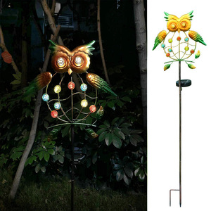 Lámpara Solar LED con Forma de Búho para Jardín, Estaca Metálica Decorativa, Resistente al Agua, Decoración para Exteriores - Product Image 1